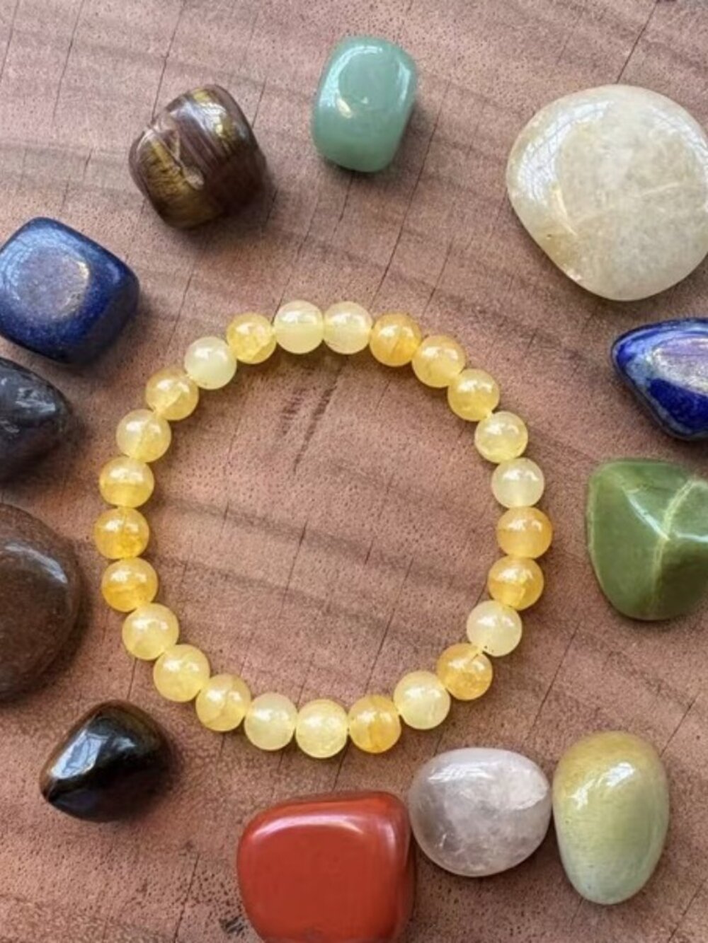 Citrine Bracelet Unisex Natural Stone Beaded Wealth Abundance Stretch New